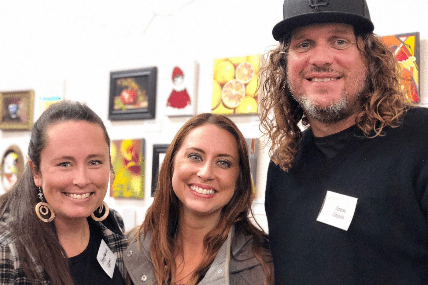 Artist members Artist members pose for photo at art gallery in Hollister, California