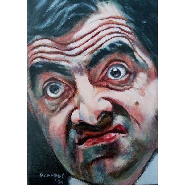 Mr. Bean oil painting by Dan Campos