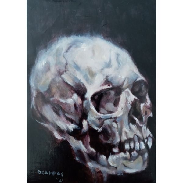 Skull oil painting by Dan Campos