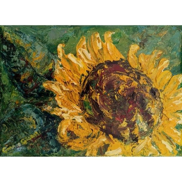 Sunflower oil painting by Constance Gianotti